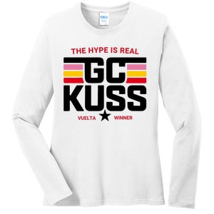 Team Jumbo Visma The Hype Is Real Gc Kuss Vuelta Winner Ladies Long Sleeve Shirt