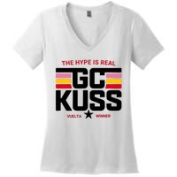 Team Jumbo Visma The Hype Is Real Gc Kuss Vuelta Winner Women's V-Neck T-Shirt