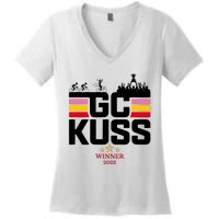 Team Jumbo Visma The Hype Is Real Gc Kuss Vuelta Winner Women's V-Neck T-Shirt