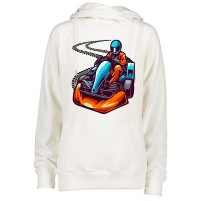 Go Karting Go Kart Racing Driver Womens Funnel Neck Pullover Hood