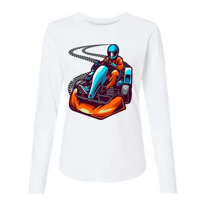 Go Karting Go Kart Racing Driver Womens Cotton Relaxed Long Sleeve T-Shirt