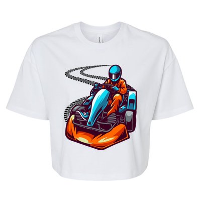 Go Karting Go Kart Racing Driver Bella+Canvas Jersey Crop Tee