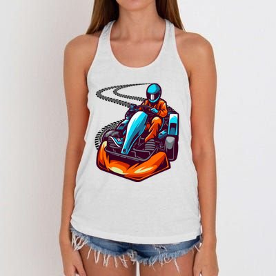 Go Karting Go Kart Racing Driver Women's Knotted Racerback Tank