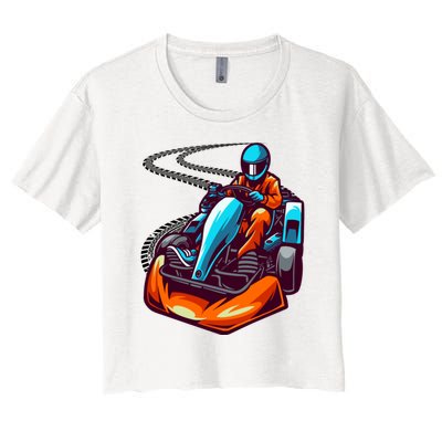 Go Karting Go Kart Racing Driver Women's Crop Top Tee