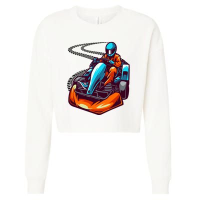 Go Karting Go Kart Racing Driver Cropped Pullover Crew