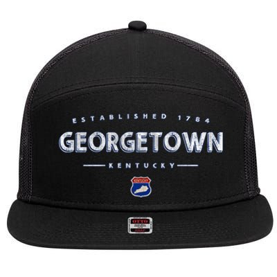 Georgetown Kentucky Georgetown Ky Funny Gift 7 Panel Mesh Trucker Snapback Hat