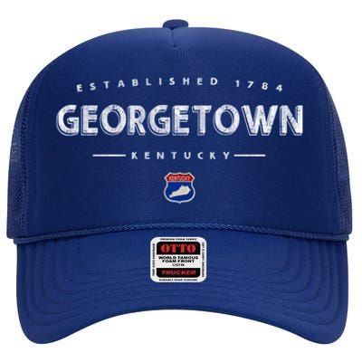 Georgetown Kentucky Georgetown Ky Funny Gift High Crown Mesh Back Trucker Hat