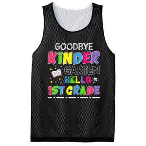 Goodbye Kindergarten Graduation Hello First Grade Mesh Reversible Basketball Jersey Tank