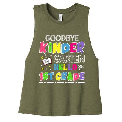 Goodbye Kindergarten Graduation Hello First Grade Women's Racerback Cropped Tank