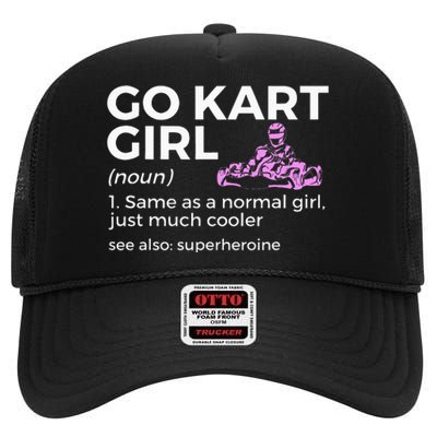 Go Kart Girl Definition Superheroine High Crown Mesh Back Trucker Hat