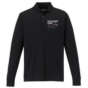 Go Kart Girl Definition Superheroine Performance Long Sleeve Polo