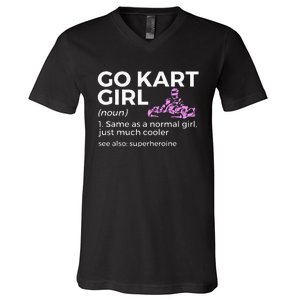 Go Kart Girl Definition Superheroine V-Neck T-Shirt