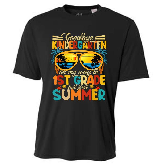 Goodbye Kindergarten Graduation To 1stGrade Fun First Summer Cooling Performance Crew T-Shirt