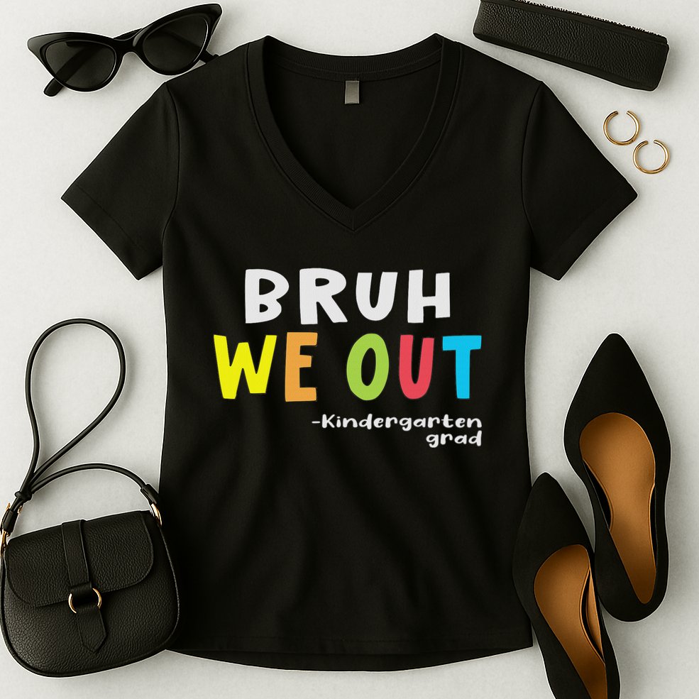 Goodbye Kindergarten Hello 1st Grade Kindergarten Graduation Women's V-Neck T-Shirt