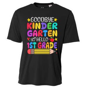 Goodbye Kindergarten Hello First Grade Graduation First Day Cooling Performance Crew T-Shirt