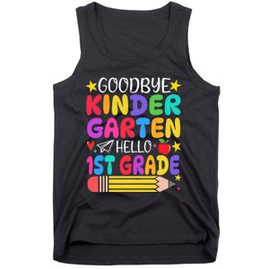 Goodbye Kindergarten Hello First Grade Graduation First Day Tank Top