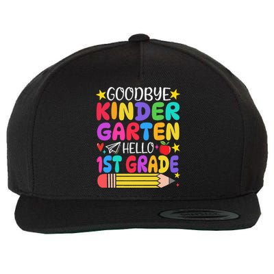 Goodbye Kindergarten Hello First Grade Graduation First Day Wool Snapback Cap