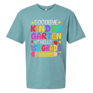 Goodbye Kindergarten Hello First Grade Graduation First Day Sueded Cloud Jersey T-Shirt