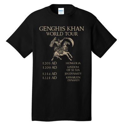 Genghis Khan Historic Mongol Asian History Tall T-Shirt