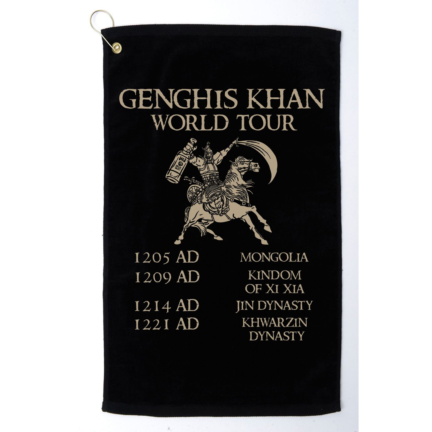 Genghis Khan Historic Mongol Asian History Golf Towel