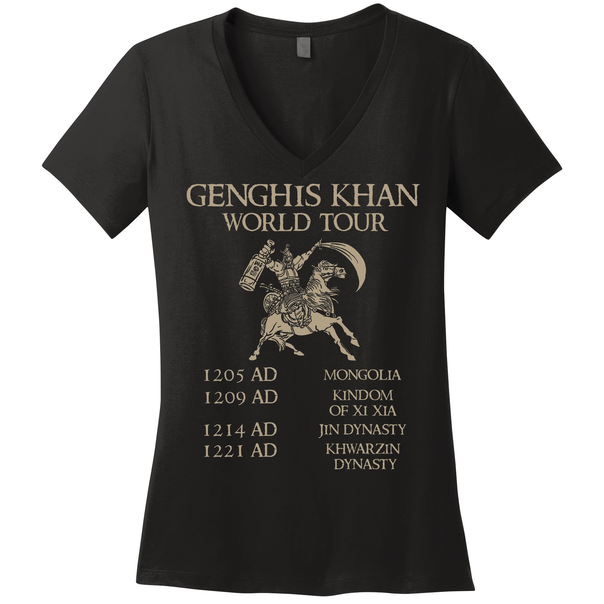 Genghis Khan Historic Mongol Asian History Women's V-Neck T-Shirt