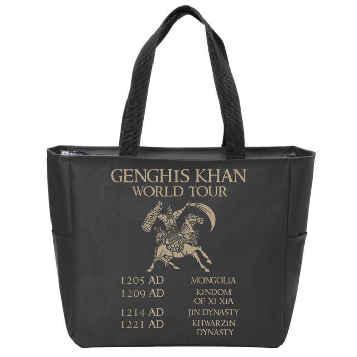 Genghis Khan Historic Mongol Asian History Zip Tote Bag