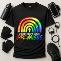 God Keeps His Promise Rainbow Christian Bible Noah Cooling Performance Crew T-Shirt