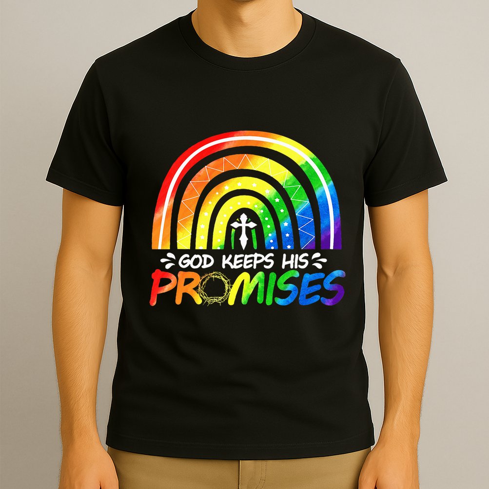 God Keeps His Promise Rainbow Christian Bible Noah T-Shirt