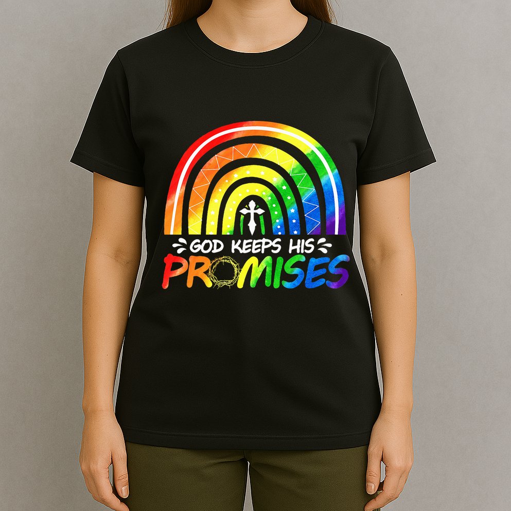 God Keeps His Promise Rainbow Christian Bible Noah T-Shirt
