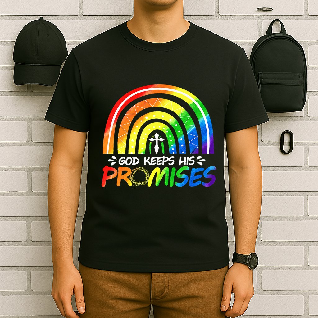 God Keeps His Promise Rainbow Christian Bible Noah T-Shirt