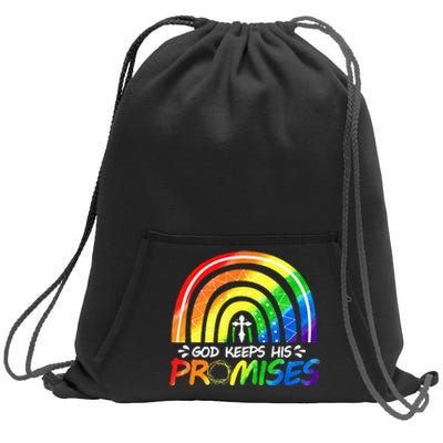 God Keeps His Promise Rainbow Christian Bible Noah Sweatshirt Cinch Pack Bag