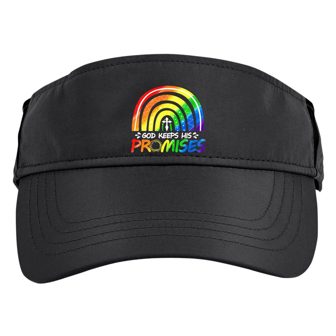 God Keeps His Promise Rainbow Christian Bible Noah Adult Drive Performance Visor
