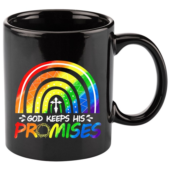 God Keeps His Promise Rainbow Christian Bible Noah 11oz C Handle Ceramic Mug