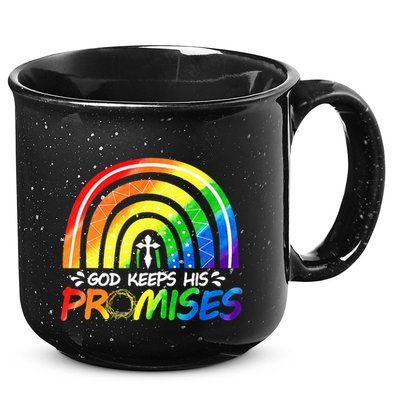 God Keeps His Promise Rainbow Christian Bible Noah 15oz Campfire Ceramic Mug