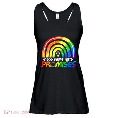 God Keeps His Promise Rainbow Christian Bible Noah Ladies Essential Flowy Tank