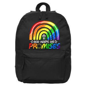 God Keeps His Promise Rainbow Christian Bible Noah 16 in Basic Backpack