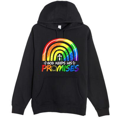 God Keeps His Promise Rainbow Christian Bible Noah Premium Pullover Hoodie
