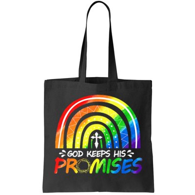 God Keeps His Promise Rainbow Christian Bible Noah Tote Bag