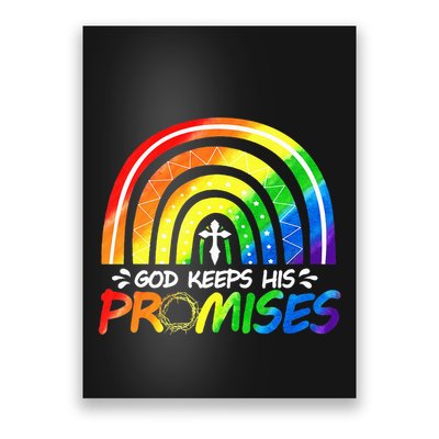 God Keeps His Promise Rainbow Christian Bible Noah Poster