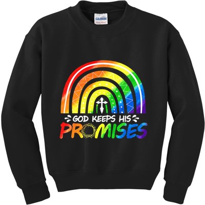 God Keeps His Promise Rainbow Christian Bible Noah Kids Sweatshirt