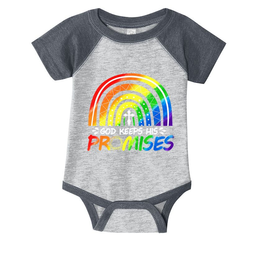 God Keeps His Promise Rainbow Christian Bible Noah Infant Baby Jersey Bodysuit