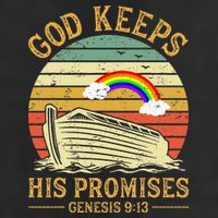 God Keeps His Promises Rainbow Noah Ark Jesus Christian Cool Comfort Performance Bucket Hat