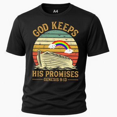 God Keeps His Promises Rainbow Noah Ark Jesus Christian Cooling Performance Crew T-Shirt