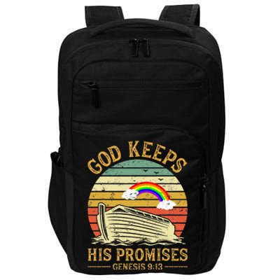 God Keeps His Promises Rainbow Noah Ark Jesus Christian Impact Tech Backpack