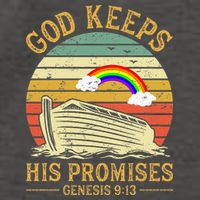 God Keeps His Promises Rainbow Noah Ark Jesus Christian Vector Backpack