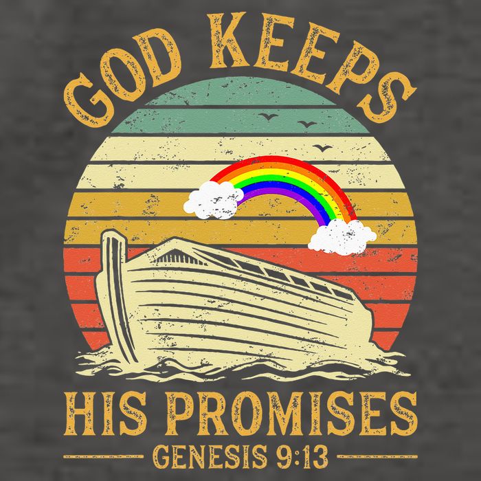 God Keeps His Promises Rainbow Noah Ark Jesus Christian Vector Backpack