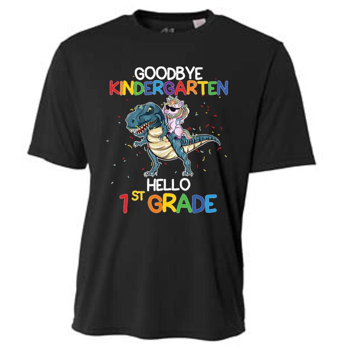 Goodbye Kindergarten Hello 1st Grade Graduation T Rex Boy Cooling Performance Crew T-Shirt