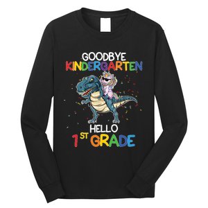 Goodbye Kindergarten Hello 1st Grade Graduation T Rex Boy Long Sleeve Shirt