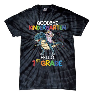 Goodbye Kindergarten Hello 1st Grade Graduation T Rex Boy Tie-Dye T-Shirt