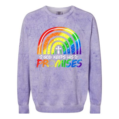 God Keeps His Promise Rainbow Christian Bible Noah Colorblast Crewneck Sweatshirt